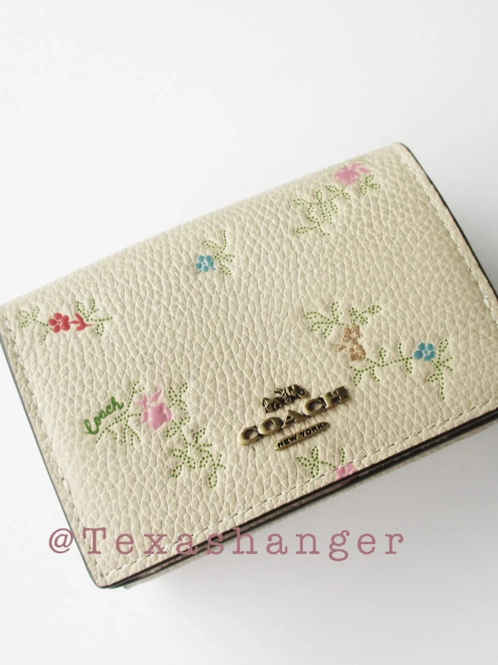 Coach NWT Floral PRT Trifold Origami Coin Wallet Ivory